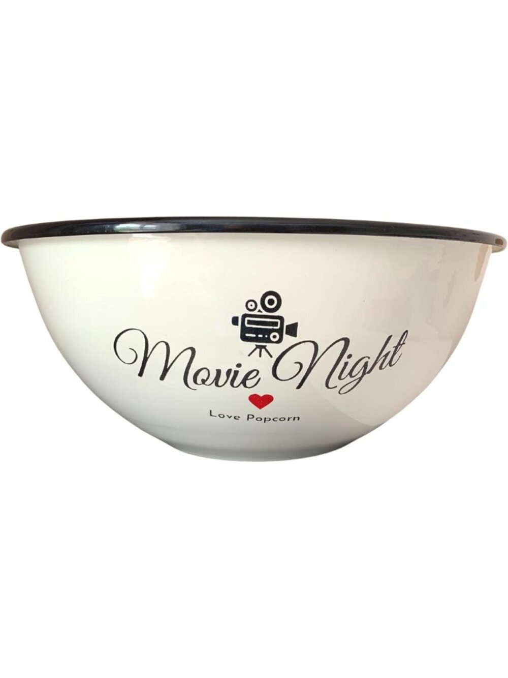 Retro Family-Size White Popcorn Bowl - 80oz Shatterproof Serving Tub for Movie
